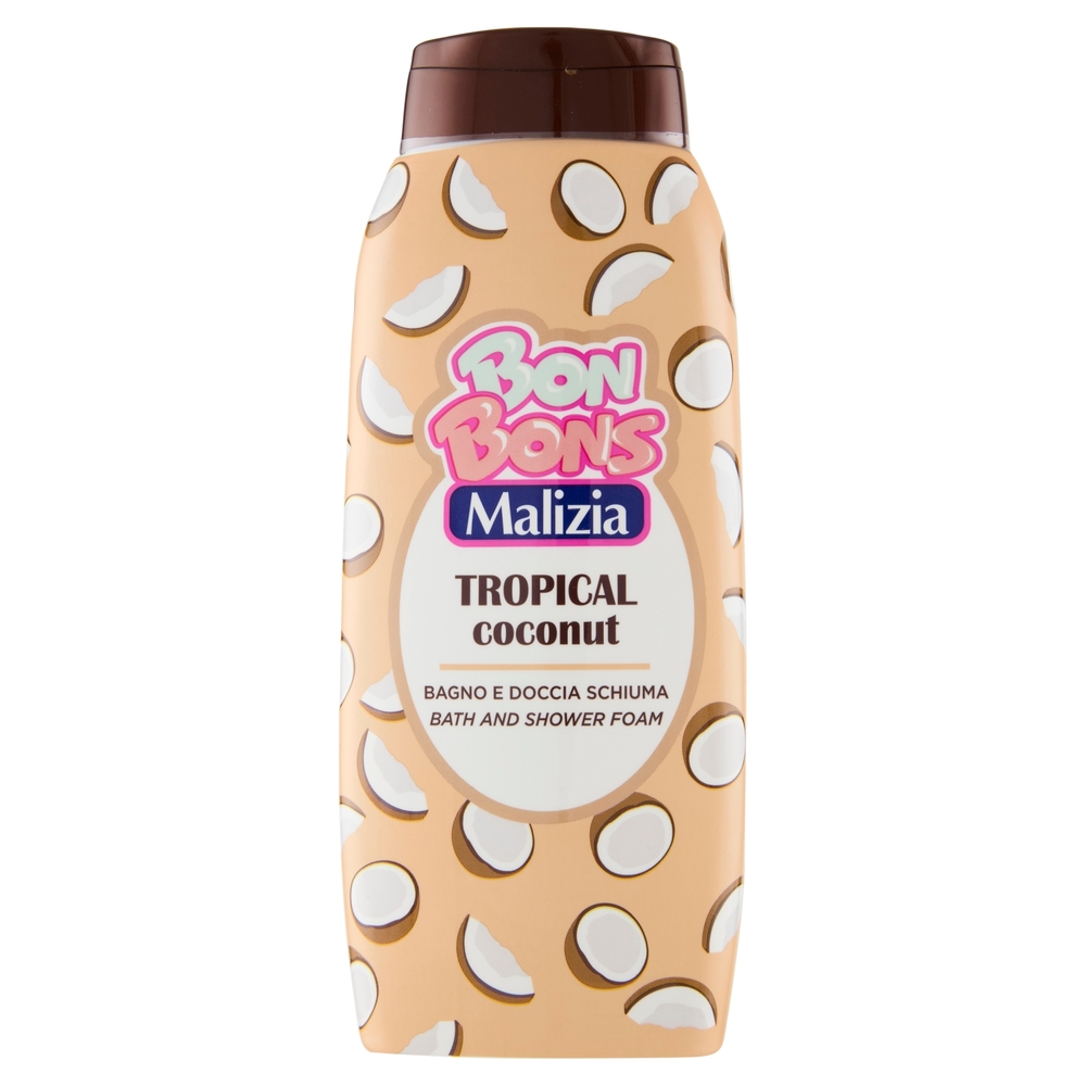 Malizia Bon Bons Tropical coconut Bagno e Doccia Schiuma 500 mL